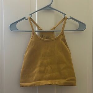 Free People Movement Yellow Ribbed Crop Top